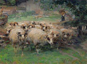 Image of Schafherde mit Hirte (Shepherd with Flock)