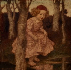 Image of Girl by a Brook