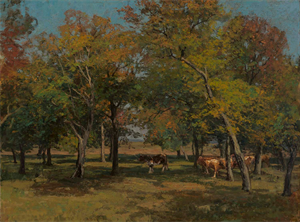Image of Herbstwald mit Kühen (Autumn Forest with Cows)