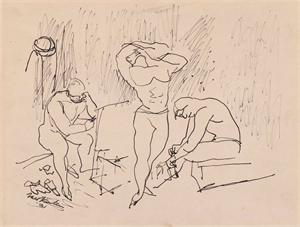 Image of Study for Acrobats in the Dressing Room