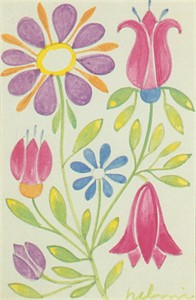 Image of Untitled [Pink flower postcard with written message]