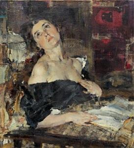 Image of Lady in Black (Portrait of Alexandra Belkovich Fechin)