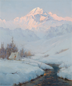 Image of Camp with Mt. McKinley in the Background